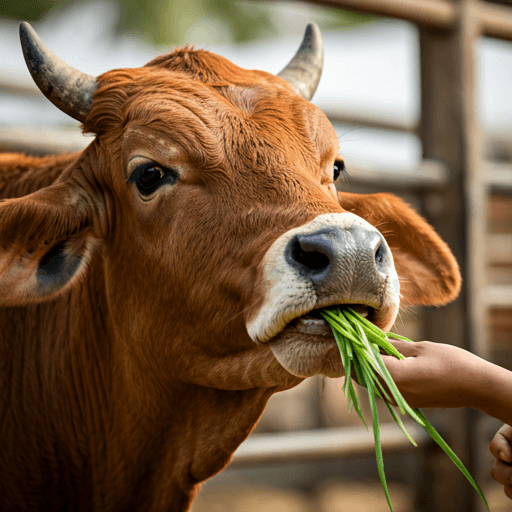 Sacred cow at Nandishala